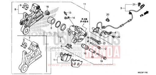 ETRIER DE FREIN ARRIERE CBR500RAD de 2013